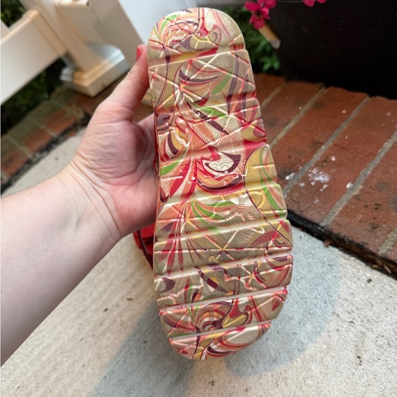 Alegria Anah I got you babe Red Leather Platform Sandals Size 37 6.5 7 Ana - Picture 3 of 7